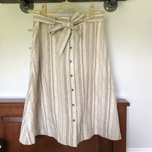 Bar III Striped Linen Skirt